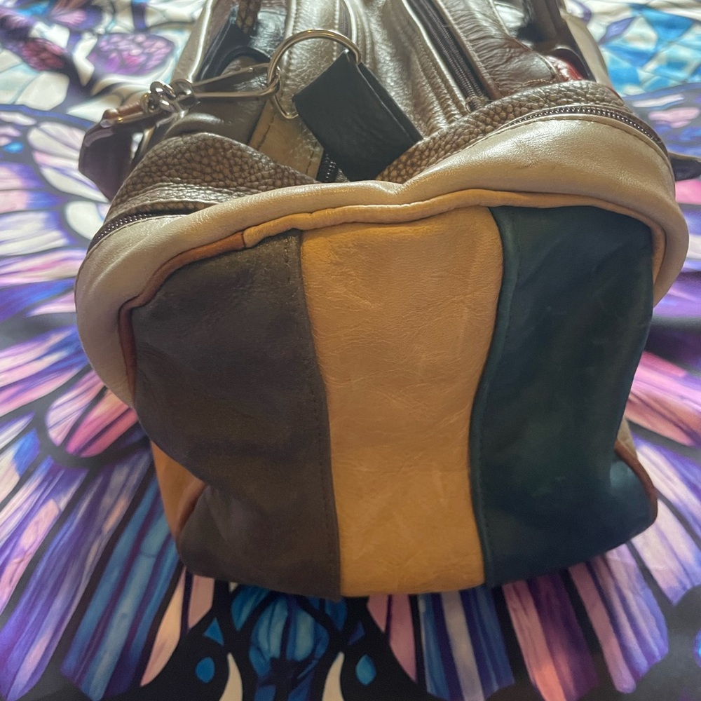 Multicolor High Quality Leather Patchwork Handbag - image 2